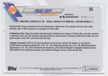2021 Topps On-Demand Set #2 - Athletes Unlimited Volleyball #35 Paige Tapp Back